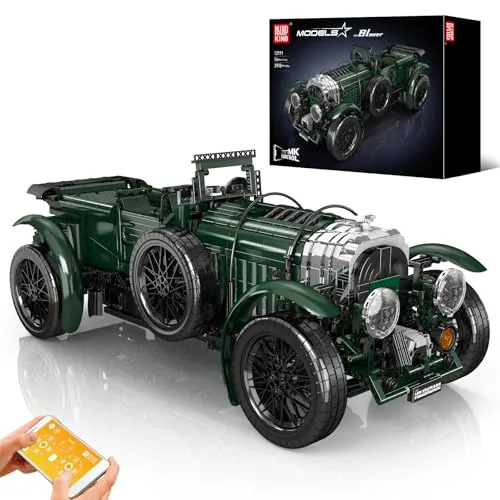 Mould King 13191 Technik Ferngesteuert Oldtimer Bausteine Modell, Ferngesteuertes Auto Bausatz mit Fernbedienung und App Dual Control, Auto Bauset als Spielzeug/Geschenk (3918 Teile)