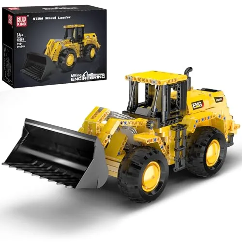 Mould King 17084 Technik Radlader Bagger Baufahrzeug Spielzeug mit Beweglicher Schaufel, Realistisches Konstruktionsset als Geburtstagsgeschenk für Jungen ab 8 Jahren