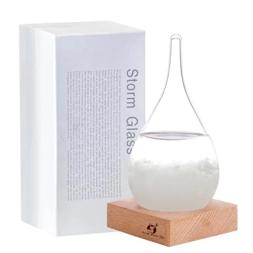 Sturmglas Mode Kreative Wassertropfen Glas Barometer Sturmglas zur Wettervorhersage Coole Ausgefallene Geschenke Verwendet für Heim und Büro Desktop-Dekoration Kleines Weihnachtsgeschenke(Small)