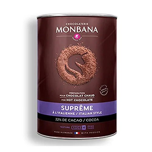 Monbana Suprême Chocolate Powder 32% cacao - italian style hot chocolate