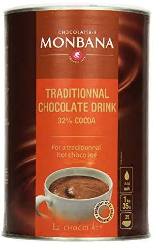 Monbana Schokoladenpulver 1kg Dose (mind. 32% Kakao), 1er Pack (1 x 1 kg)