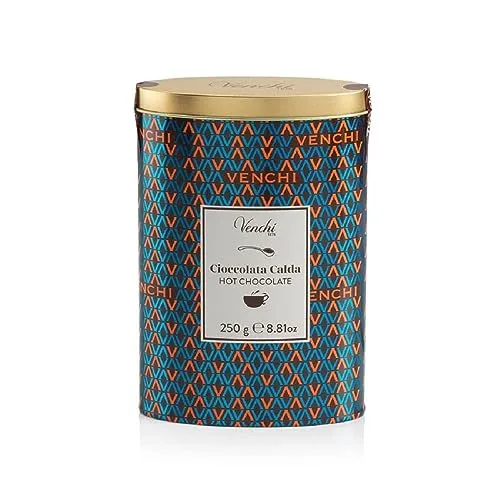 Venchi - Heiße Schokoladenmischung in der Dose, Kakaopulver, 250 g, glutenfrei, ohne Farb- und Konservierungsstoffe, Geschenkidee