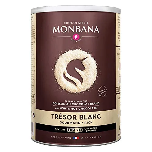 Monbana white chocolate Trinkschokolade Tresor 500g Dose