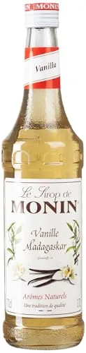 Monin Sirup Vanille aus Madagaskar (1 x 0,7l) - Klassisches Vanillearoma für Kaffee, Cocktails und Desserts – Vanille ohne künstliche Zusatzstoffe