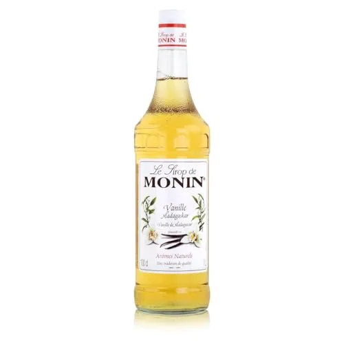 Monin Sirup Vanille (1 x 1,0l) - für Kaffee,Cocktails und Desserts - Hochwertig aus Madagaskar - reiches Aroma
