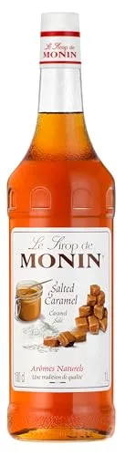 Monin Sirup Salziger Karamell (1 x 1,0l) - Für Kaffeespezialitäten und Desserts - Glutenfrei - Natürliche Aromen - Sorgfältig Karamellisiert - Ohne Künstliche Zusätze