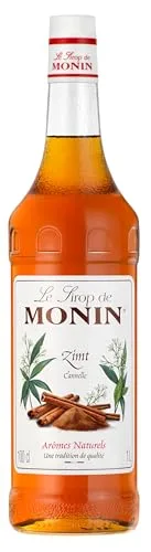 Monin Sirup Zimt (1 x 1,0l) - Aromatischer Zimtgeschmack für Kaffee, Cocktails und Desserts - Vielseitiger Genuss für Küche und Bar