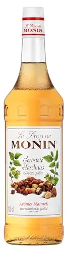 Monin Sirup Geröstete Haseluss (1 x 1,0l) - für Kaffee, Cocktails und Desserts ohne Künstliche Farbstoffe