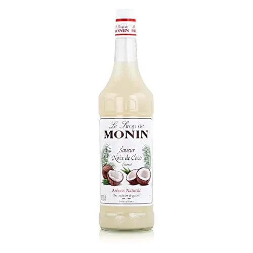 Monin Sirup Kokos (1 x 1,0l) - Tropisch und Exotisch - für Cocktails - Desserts - Alkoholfrei - Hochwertiger Geschmack