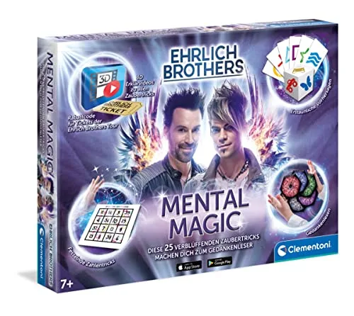 Clementoni Ehrlich Brothers Mental Magic - Zauberkasten für Kinder ab 7 Jahren - Magische Anleitung für verblüffende Zaubertricks inkl. 3D Erklärvideos 59182