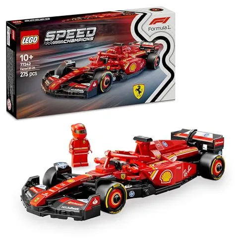 LEGO Speed Champions Ferrari SF-24 F1 Rennauto - Spielzeug mit Formel 1 Minifigur - Rennwagen Bauset - Geschenk zu Weihnachten für Kinder ab 10 Jahren oder Erwachsene Motorsportfans - 77242