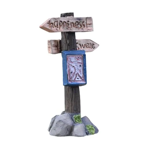 Allayu Moss Micro-Landschaft Dekoration Wegweiser Harz Miniatur Glück Süße Handwerk Simulation Straßenschild Fairy Garten Dekor