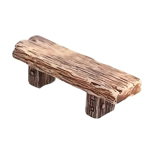 Vintage-Gartenbank und Feendekor – Miniatur-Feenlandschaft Deko für Puppenhäuser