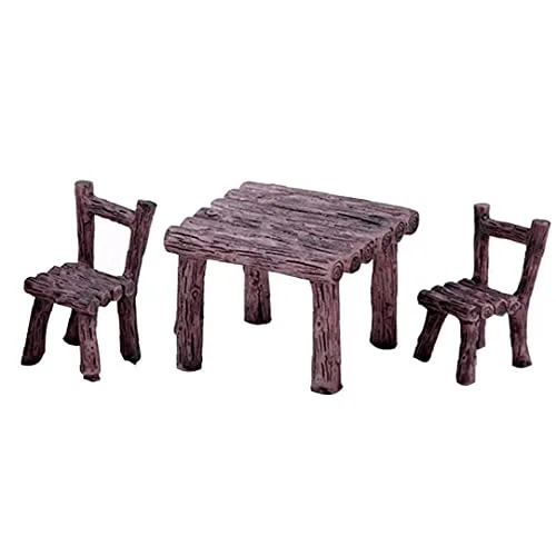 Hainice Fairy Gartentisch Stühle Miniatur-Puppenhaus Micro Landschaft-Harz-Dekoration Set