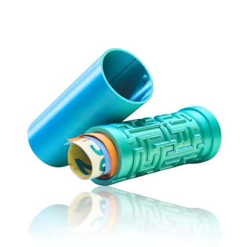 Labyrinthbox für Geld | Geschenkbox für Kleinigkeiten - Kreatives Geldgeschenk für Geburtstag, Weihnachten, Männer & Frauen | Cryptex Puzzlebox Geschenkverpackung für Geldscheine & Münzen (Blau-Grün)