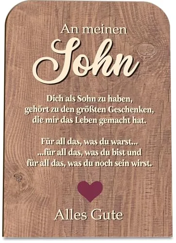 An meinen Sohn Holzkarte - Geburtstagskarte mit Umschlag - Geschenke für Sohn, Bester Sohn, Geschenke für den Sohn, Für meinen Sohn, Geschenk Sohn, Geschenk für Sohn, Geschenke für Söhne