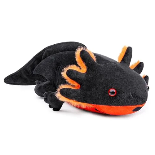 lilizzhoumax Axolotl Plüschtier Kuscheltier Kawaii Realistische Plüsch Salamander Stofftier Spielzeug Plüschkissen Wurfkissen Geschenk für Kinder Mädchen Jungen (orange 45 cm)