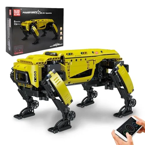 Mould King Technik Mechanischer Hund Bausteine Modell, 936 Teile Ferngesteuerte Roboter Hundespielzeug Bausatz, Klemmbausteine Bauset als Spielzeug/Geschenk