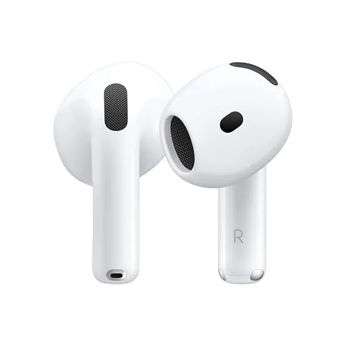 Apple AirPods 4 Kabellose Kopfhörer, Bluetooth Kopfhörer, Personalisiertes 3D Audio, Schutz vor Schweiß und Wasser, USB-C Ladecase, H2 Chip, bis zu 24 Std. Wiedergabe