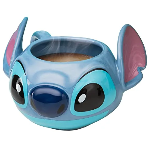 Stitch Tassenform - Offiziell lizenziertes Disney-Merchandise, handbemalte Lilo Keramiktasse, 450 ml (15 oz)