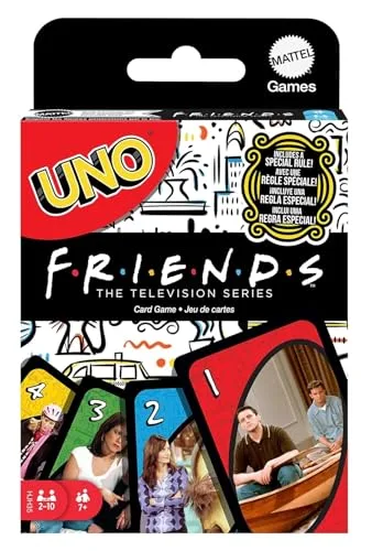 UNO Friends Sammlerstücke, inspiriert von der TV-Serie, Familie, Erwachsene und Partyspielabend | 2 bis 6 Spieler
