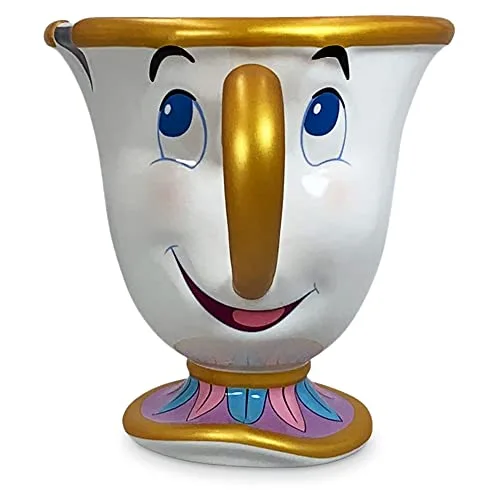 Disney Store Offizielle Tasse Chip, Die Schöne und das Biest, 444 ml, wie die Figur geformte Tasse aus Steingut mit goldenen Akzenten und glänzender Glasur