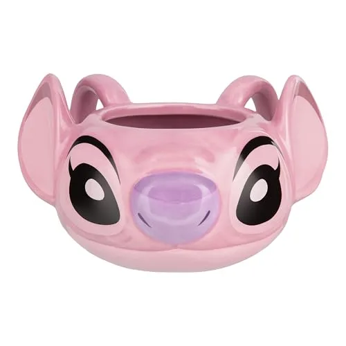 Paladone Disney Angel-Kaffeetasse aus Keramik, 450 ml, offiziell lizenzierter Lilo-&-Stitch-Fanartikel, 3D-Trinkgeschirr für heiße Getränke, Tee, heiße Schokolade