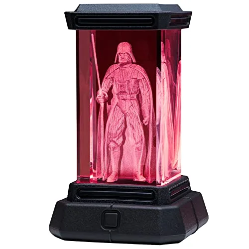 Darth Vader 3D Holografisches Glaslicht - Offiziell lizenziertes Star Wars Sammler-LED-Lampe, Star Wars Anakin Skywalker Merchandise-Geschenke & Schreibtischaccessoires