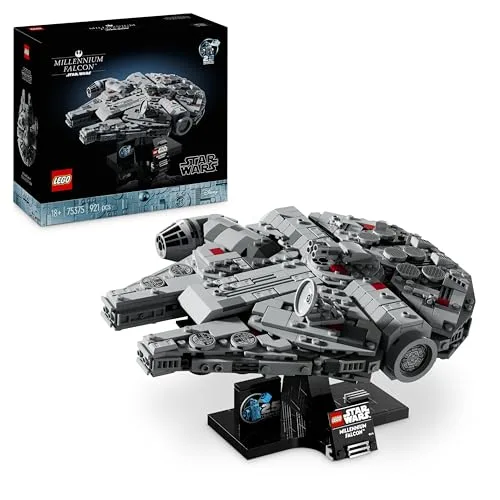LEGO Star Wars 75375 Millenium Falke – Raumschiff-Modell für Erwachsene mit Display-Ständer und Namensschild als Coole Schreibtischdeko – Geschenk für Fans von Eine Neue Hoffnung