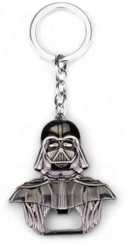 Darth Vader Flaschenöffner als Schlüsselanhänger, schwarz glänzend, solide Verarbeitung 55mmx60mm, für die Hausbar & unterwegs - lustiges Geschenk für Jedi Science Fiction Fans