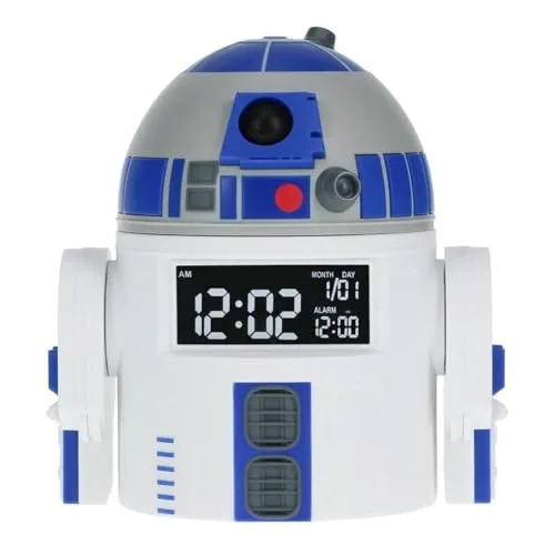 R2D2 Wecker - Offiziell Lizenziertes Star Wars Merchandise, mit R2D2-Sounds, perfekte Dekoration für Star Wars-Fans mit Wecktimer, betrieben mit USB