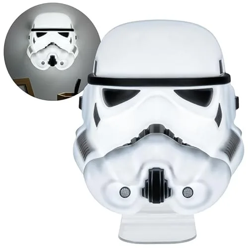 Star Wars Stormtrooper-Maskenlicht – Offiziell lizenziertes Disney-Merchandise-Produkt, wandmontierbar oder freistehende Lucas-Filmfigurenlampe, USB- oder batteriebetrieben