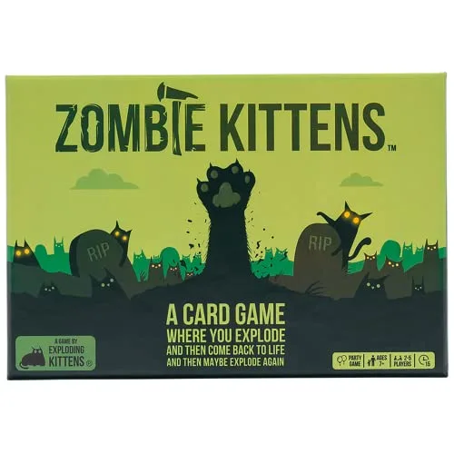 Exploding Kittens - Zombie Kittens - 2-5 Players - Ages 7+ - 15 Minutes to Play - High Stakes Zombie Card Game - Ideal for Party, Family Game Night, Kids and Adults