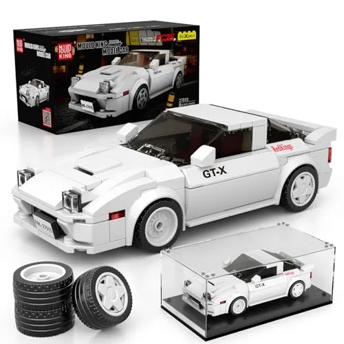 Mould King 27015 Technik Sportwagen Bausteinsets mit Acryl Vitrine Modellautos zum Sammeln, Geschenke für Kinder ab 8+ Jahren/Erwachsene Sammler Enthusiasten, (369 Teile)