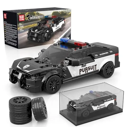 Mould King 27098 Technik Sportwagen Bausteinsets mit Acryl Vitrine Modellautos zum Sammeln, Geschenke für Kinder ab 8+ Jahren/Erwachsene Sammler Enthusiasten (443 Teile)