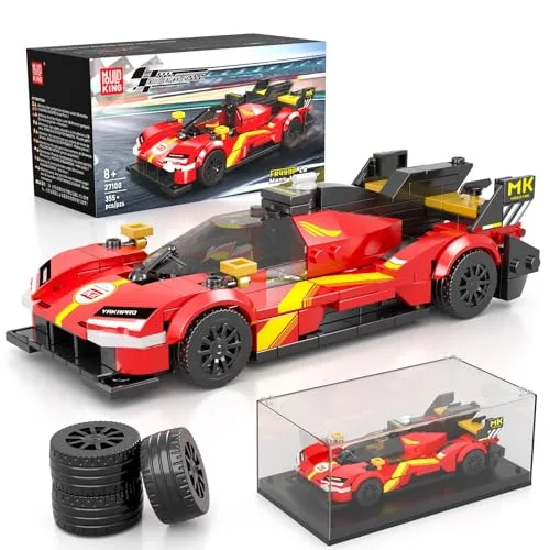 Mould King 27100 Technik Sportwagen Bausteinsets mit Acryl Vitrine Modellautos zum Sammeln, Geschenke für Kinder ab 8+ Jahren/Erwachsene Sammler Enthusiasten (355 Teile)