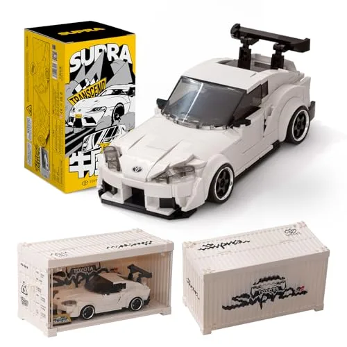 Toyota Supra Auto Bausatz mit Anzeigebox, offizielles Toyota Lizenzprodukt,Kompatibel mit Speed Champions Technik Sportwagen, Bauspielzeug für Erwachsene und Kinder im Alter von 8-16 Jahren(367 Teile)