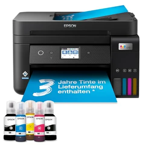 Epson EcoTank ET-4850 A4-Multifunktions-Wi-Fi-Tintentankdrucker, mit einem im Lieferumfang enthaltenen Vorrat an Tinten bis zu 3 Jahren