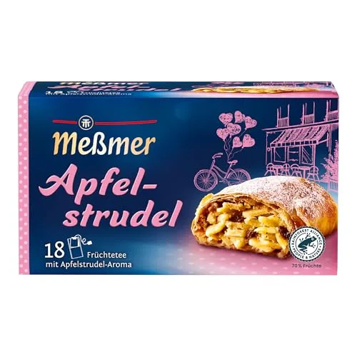 Meßmer Apfelstrudel, 18 Teebeutel, Vegan, Glutenfrei, Laktosefrei